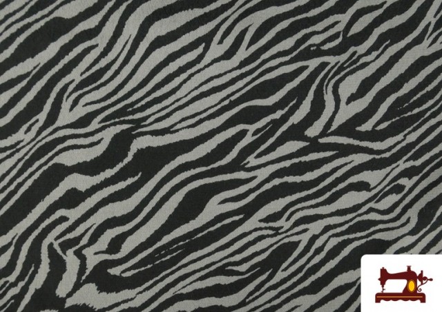 Tissu en Viscose Imprimé Zèbre Animal Print couleur Gris