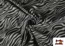 Tissu en Viscose Imprimé Zèbre Animal Print couleur Gris