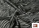 Acheter Tissu en Viscose Imprimé Zèbre Animal Print couleur Gris