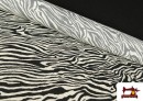 Tissu en Viscose Imprimé Zèbre Animal Print couleur Blanc