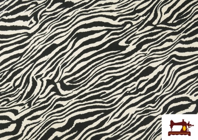 Vente de Tissu en Viscose Imprimé Zèbre Animal Print couleur Blanc