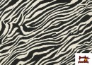 Acheter en ligne Tissu en Viscose Imprimé Zèbre Animal Print couleur Blanc
