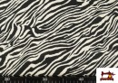 Vente en ligne de Tissu en Viscose Imprimé Zèbre Animal Print couleur Blanc