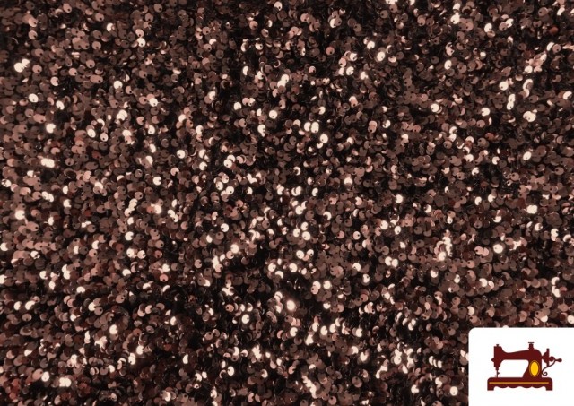 Acheter Tissu en Maille Martelé à Paillettes Rose Poudré