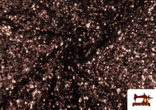 Vente en ligne de Tissu en Maille Martelé à Paillettes Rose Poudré