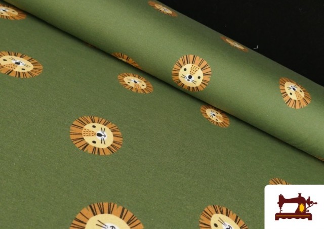 Tissu Sweat French Terry Imprimé Lions