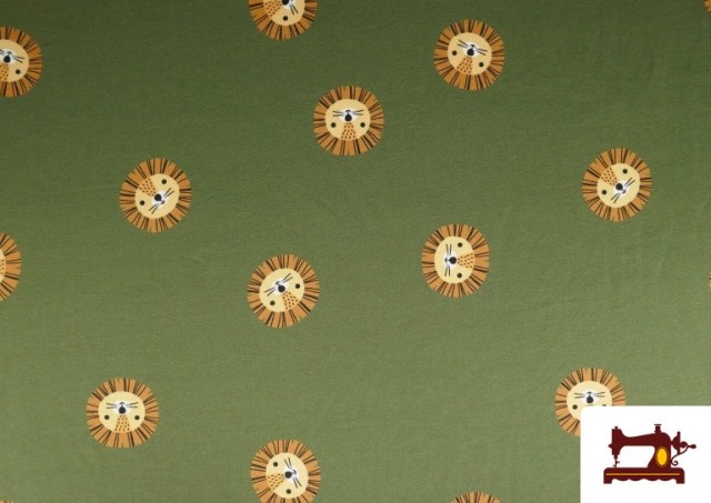 Vente de Tissu Sweat French Terry Imprimé Lions