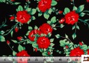Acheter Tissu avec Imprimé Floral Oeillets et Roses Flamenco