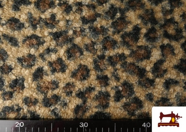 Acheter en ligne Tissu Baguilla Curly Bouclé Imprimé Léopard