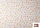 Acheter Tissu en Coton Cœurs Multicolores Enfant