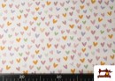 Acheter en ligne Tissu en Coton Cœurs Multicolores Enfant