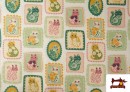 Tissu en Coton Motifs Timbres de Chats Amusants Enfant