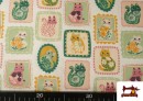 Acheter en ligne Tissu en Coton Motifs Timbres de Chats Amusants Enfant