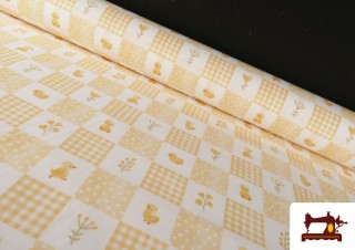 Tissu en Coton Motifs Petits Canards Jaunes Bébé Enfant