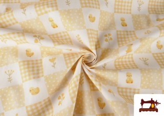 Vente en ligne de Tissu en Coton Motifs Petits Canards Jaunes Bébé Enfant