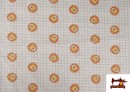 Acheter Tissu en Coton Vichy Gris Avec Dessins de Lions Enfant