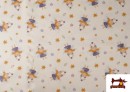 Tissu en Coton Dessins Fées Amusantes Enfant