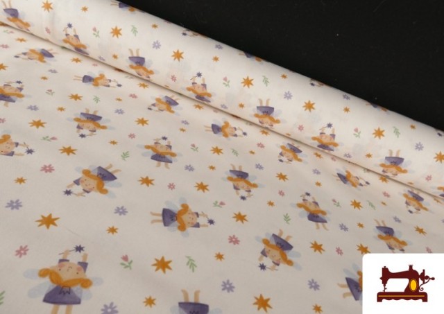 Acheter Tissu en Coton Dessins Fées Amusantes Enfant