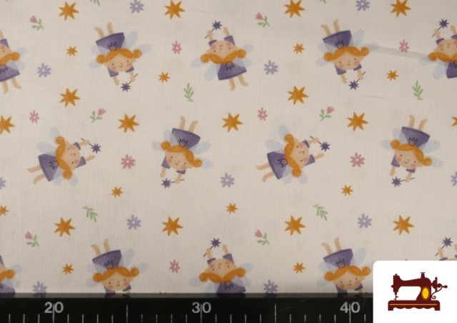 Acheter en ligne Tissu en Coton Dessins Fées Amusantes Enfant
