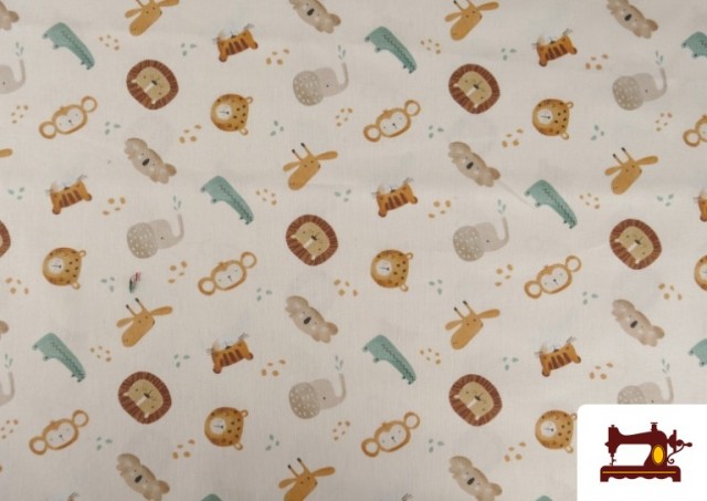 Acheter Tissu en Coton Dessins Enfants Animaux Amusants