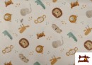 Vente de Tissu en Coton Dessins Enfants Animaux Amusants