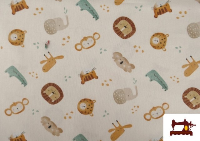 Vente de Tissu en Coton Dessins Enfants Animaux Amusants