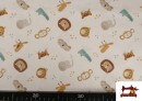 Acheter en ligne Tissu en Coton Dessins Enfants Animaux Amusants