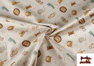 Vente en ligne de Tissu en Coton Dessins Enfants Animaux Amusants