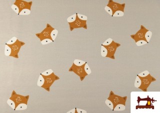 Tissu Sweat French Terry Imprimé Renards Enfant