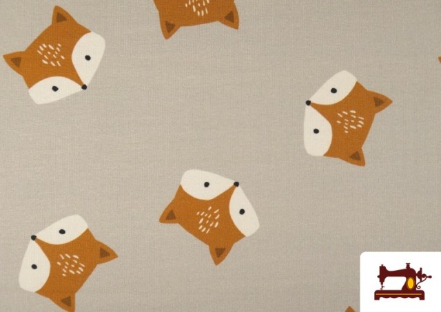 Vente de Tissu Sweat French Terry Imprimé Renards Enfant