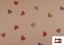 Vente de Tissu Sweat French Terry Imprimé Coeurs