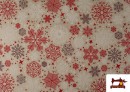 Vente de Tissu Loneta Flocons de Neige Largeur 140 cm