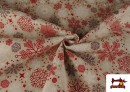 Tissu Loneta Flocons de Neige Largeur 140 cm