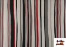 Tissu Rayé pour Décoration Rouge et Noir