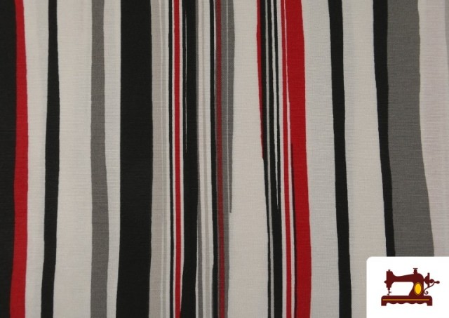 Vente de Tissu Rayé pour Décoration Rouge et Noir
