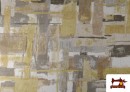 Vente de Tissu Loneta Motif Peinture Abstraite Irrégulière couleur Beige