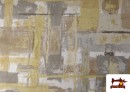 Acheter en ligne Tissu Loneta Motif Peinture Abstraite Irrégulière couleur Beige