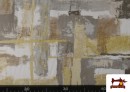 Tissu Loneta Motif Peinture Abstraite Irrégulière couleur Beige