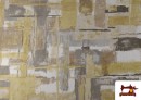 Tissu Loneta Motif Peinture Abstraite Irrégulière couleur Beige