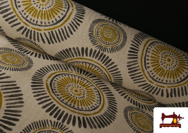 Tissu Toile Imprimé Cercles Ethniques