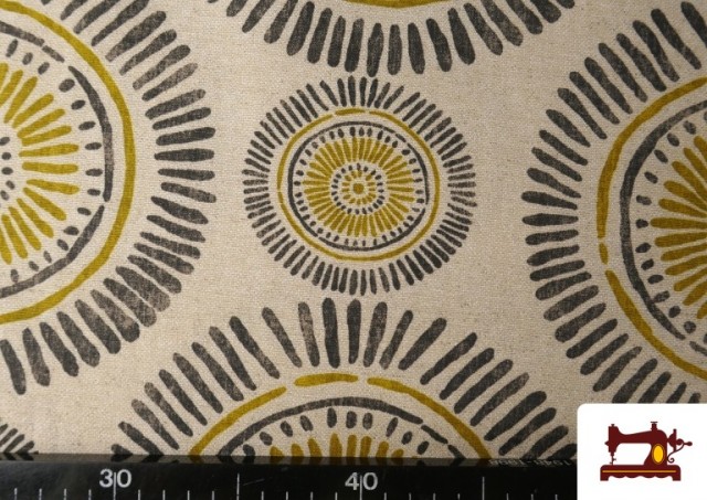 Acheter Tissu Toile Imprimé Cercles Ethniques