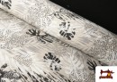Acheter Tissu Toile Imprimé Feuilles Tropicales N/B