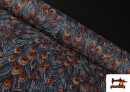 Acheter Tissu Gobelin Tissé Imprimé Plumes de Paon