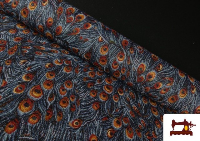 Acheter Tissu Gobelin Tissé Imprimé Plumes de Paon
