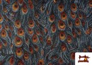Vente de Tissu Gobelin Tissé Imprimé Plumes de Paon