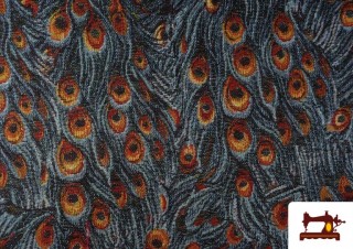 Vente de Tissu Gobelin Tissé Imprimé Plumes de Paon