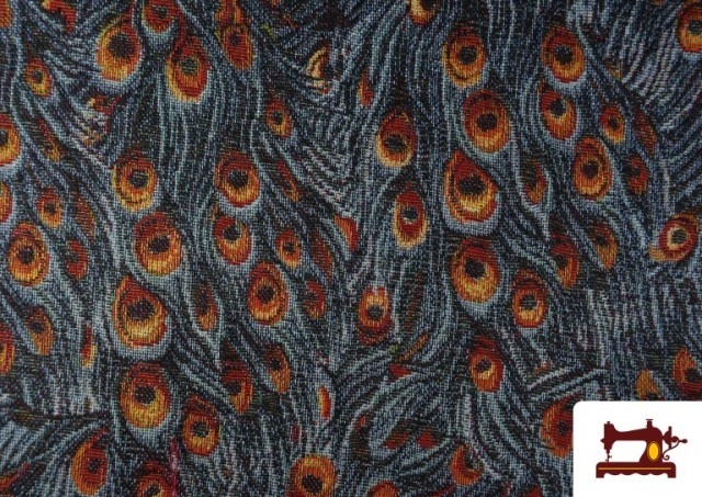 Vente de Tissu Gobelin Tissé Imprimé Plumes de Paon
