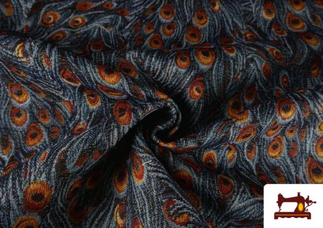 Vente en ligne de Tissu Gobelin Tissé Imprimé Plumes de Paon
