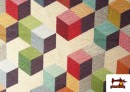 Vente de Tissu Gobelin Tissé Imprimé Cubes