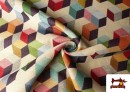 Vente en ligne de Tissu Gobelin Tissé Imprimé Cubes